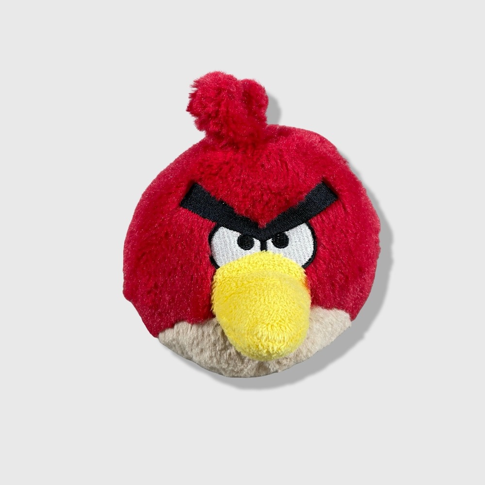Angry Birds Plush Red Bird Toy Stuffed Animal 5" Commonwealth 2010 No Sound